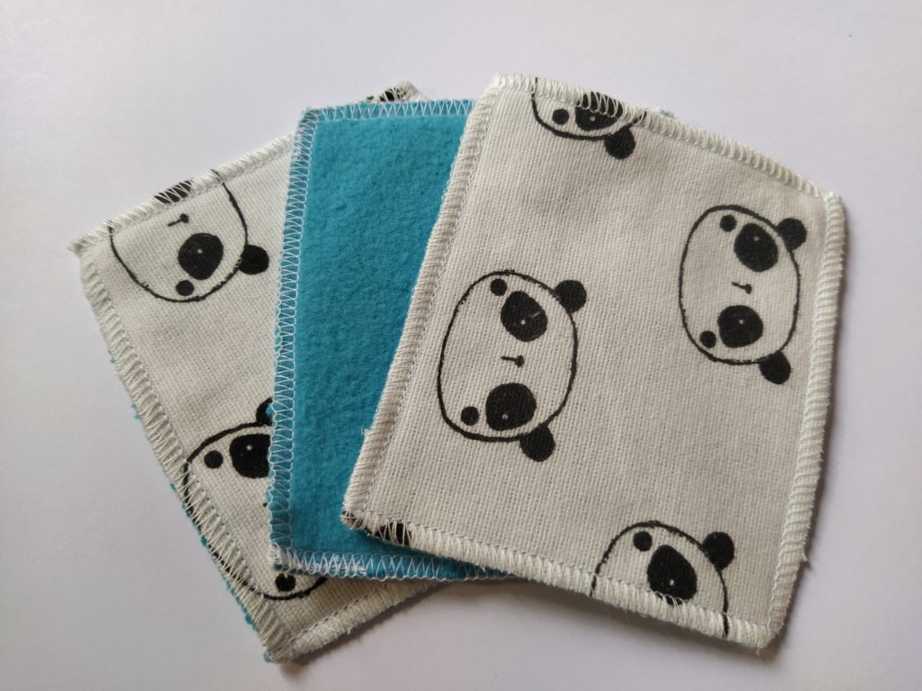 Lingettes lavables bébé micropolaire flanelle de coton - La petite crevette