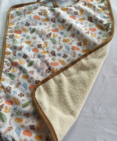 Bavoir adulte en coton fantaisie - Grand modèle