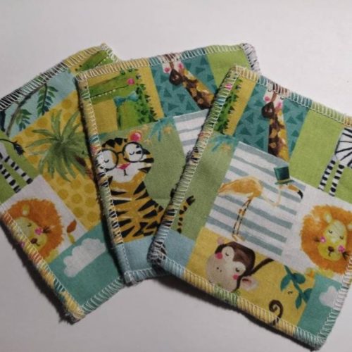 Lingettes Lavables Bébé En Coton - Lot De 4 Serviettes Douces 30x30 Cm - Pour Visage, Rot, Soin - 12