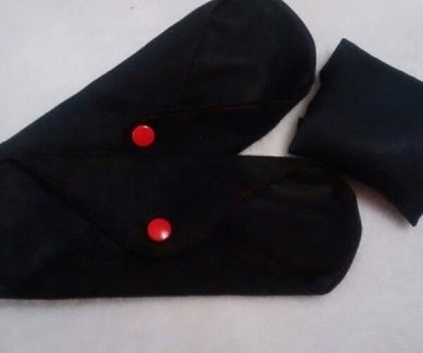 Serviettes hygiéniques lavables grand modèle noires